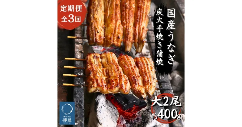 【ふるさと納税】【3回定期便】襷屋 国産うなぎ 炭火蒲焼 大 2尾(400g以上)セット A-AA-B16A