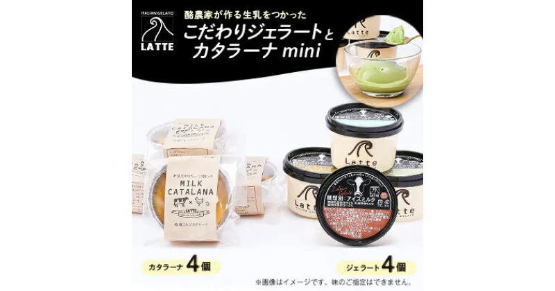 【ふるさと納税】LATTEカップジェラート〈おまかせ4個〉カタラーナ〈mini4個〉のセット【竹】【配送不可地域：離島】【1479173】