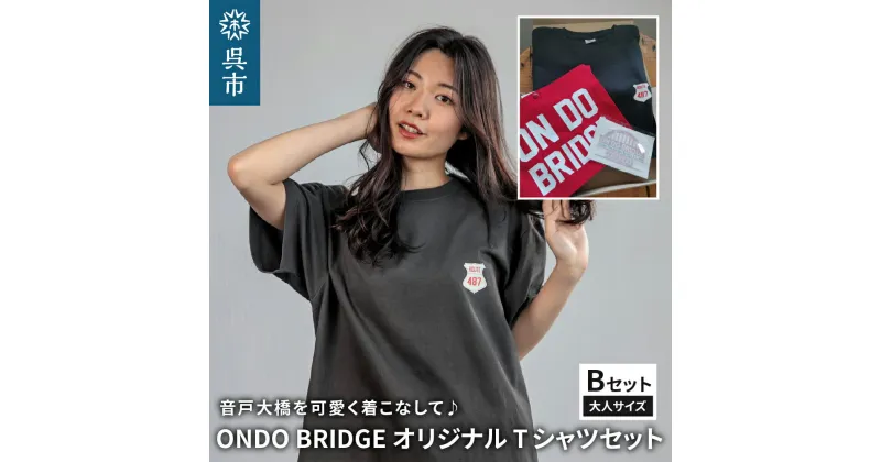 【ふるさと納税】ON DO BRIDGE オリジナル Tシャツ SET【Bセット】大人サイズ セット 半袖 綿100％ サコッシュ キャンパス地 ステッカー 大人用 メンズ レディース 男女兼用 お取り寄せ 送料無料 広島県 呉市