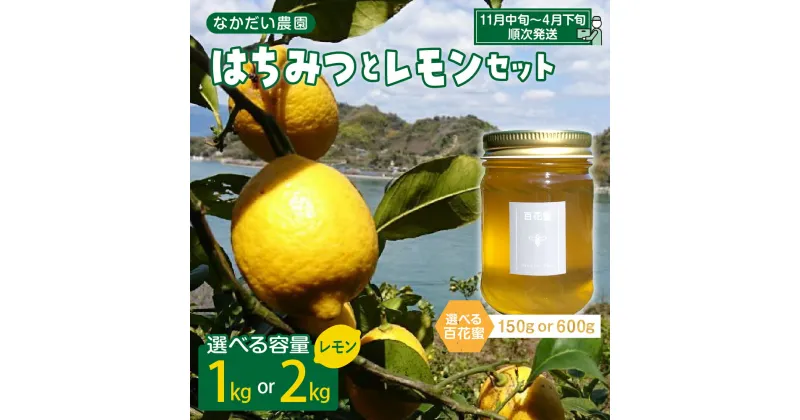 【ふるさと納税】【先行受付】【非加熱・純粋 はちみつ】百花蜜 150g / 600g ＆【栽培期間中防腐剤・農薬・ワックス不使用】レモン 1kg / 2kg セット 内容量が選べるハチミツ ハニー れもん 檸檬 果物 フルーツ 柑橘 常温配送 送料無料 先行予約 広島県 呉市