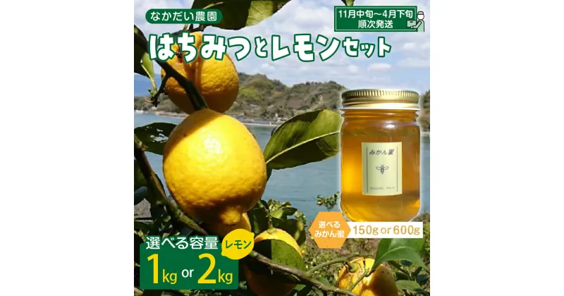 【ふるさと納税】【先行受付】【非加熱・純粋 はちみつ】みかん蜜 150g / 600g ＆【栽培期間中防腐剤・農薬・ワックス不使用】レモン 1kg / 2kg セット 内容量が選べるハチミツ ハニー れもん 檸檬 果物 フルーツ 柑橘 常温配送 送料無料 先行予約 広島県 呉市