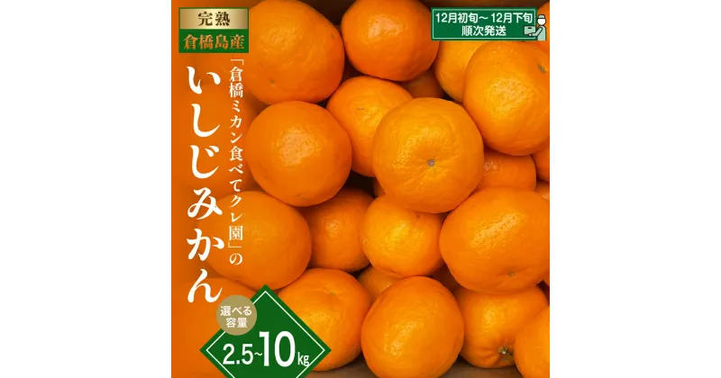 【ふるさと納税】【 先行受付 】 いしじみかん 約2.5kg／約5kg／約10kg （通常 or 小玉） 倉橋ミカン食べてクレ園 選べる内容量 選べるサイズ 柑橘 蜜柑 ミカン 石地みかん 栽培期間中 除草剤 防腐剤 ワックス不使用 広島県 呉市 倉橋島