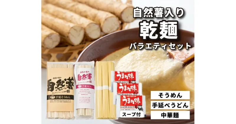 【ふるさと納税】コシがあって美味♪手延べ乾麺の自然薯入り乾麺バラエティセット（小）　029007