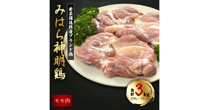 【ふるさと納税】「みはら神明鶏」モモ肉3kg(250g×12パック) 広島県産 鳥徳 神明鶏 鶏肉 とりもも 鶏もも肉 唐揚げ 鳥すき チキン グリル モモ 低カロリー 高たんぱく 012011