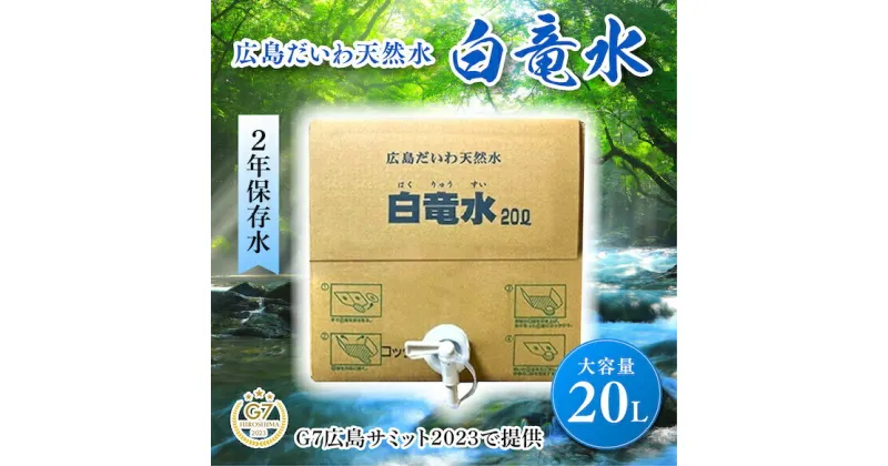 【ふるさと納税】G7広島サミット2023で提供 広島だいわ天然水 白竜水 20L 水 飲料水 天然水 田治米鉱泉所 ミネラル 軟水 ペットボトル 備蓄 災害用 防災 家庭備蓄 アウトドア　キャンプ 035011