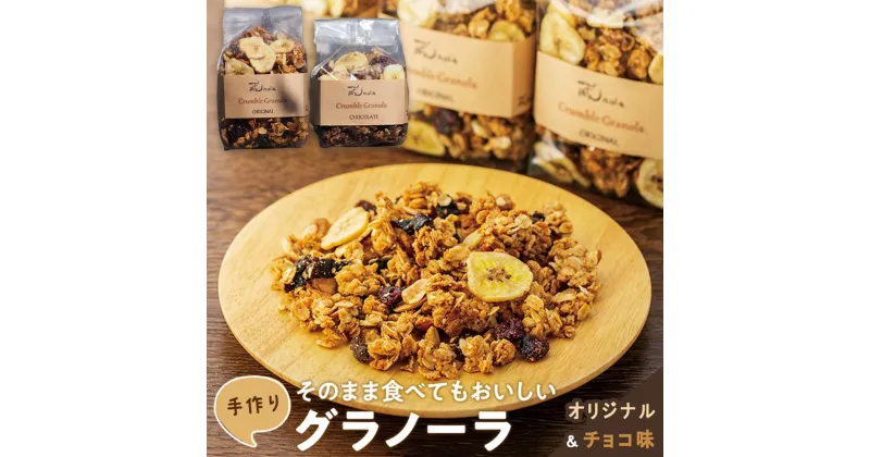 【ふるさと納税】そのまま食べてもおいしい手作りグラノーラ　オリジナルとチョコレート味セット | シリアル オートミール 朝食 食品 グルメ お取り寄せ ギフト 国産 ドライフルーツ ミックス クランベリー レーズン プルーン ナッツ はちみつ 小分け グラノラ