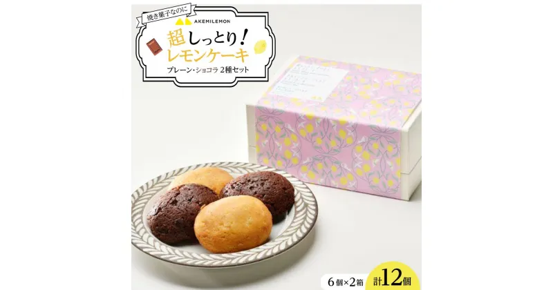 【ふるさと納税】焼き菓子なのに超しっとり　レモンケーキ2種（プレーン・ショコラ）セット 12個（6個×2箱） | 菓子 おかし 檸檬 柑橘 果物 フルーツ チョコ チョコレート 豆腐 焼き菓子 スイーツ デザート ギフト 贈答 食品 人気 おすすめ 送料無料 広島県 尾道市