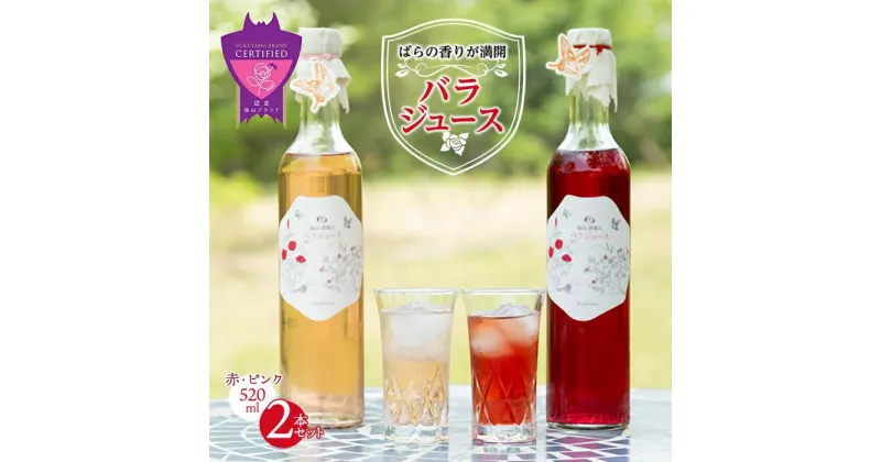 【ふるさと納税】＼寄附額改定／　濃縮バラジュース【赤・ピンク】(520mL×2本セット) | 詰合せ セット ばら 薔薇 ジュース 飲料 広島県 福山市