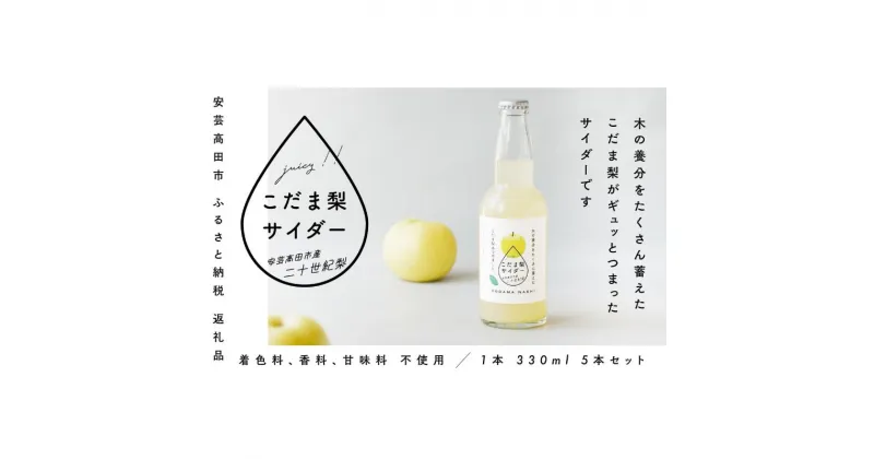 【ふるさと納税】【個数限定】こだま梨サイダー 330ml×5本　 飲料 炭酸 ジュース 果汁 ソーダ 二十世紀梨 香料 甘味料 着色料 不使用 風味 甘み 　お届け：2024年12月中旬より順次発送