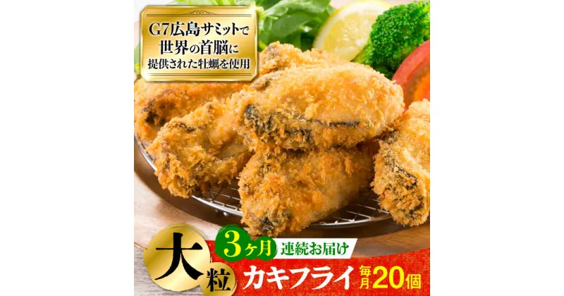 【ふるさと納税】広島G7で提供された牡蠣！ 【全3回定期便】広島県産 牡蠣屋さんが作ったこだわりの大粒 カキフライ 20個（瞬間冷凍) かき 料理 海産物 瀬戸内 江田島市/マルサ・やながわ水産有限会社[XBL015]