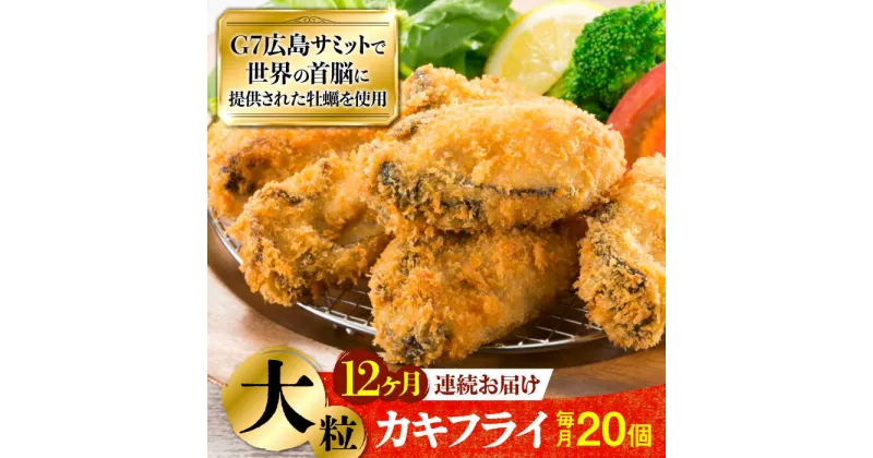 【ふるさと納税】広島G7で提供された牡蠣！ 【全12回定期便】広島県産 牡蠣屋さんが作ったこだわりの大粒 カキフライ 20個（冷凍） かき 料理 海産物 瀬戸内 江田島市/マルサ・やながわ水産有限会社[XBL017]