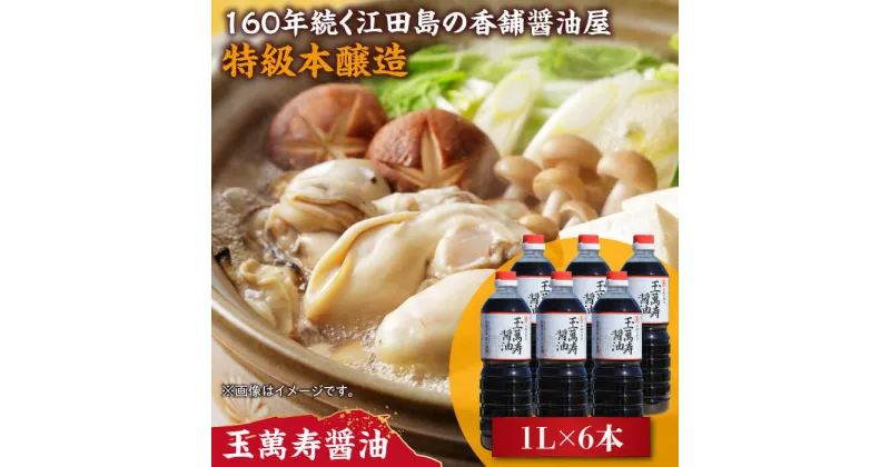 【ふるさと納税】一度使うともう戻れない！ リピーター続出の玉萬寿醤油 1L×6本 調味料 料理 ラーメン うどん 鍋 餃子 ギフト 簡単レシピ 江田島市/有限会社濱口醤油[XAA042]