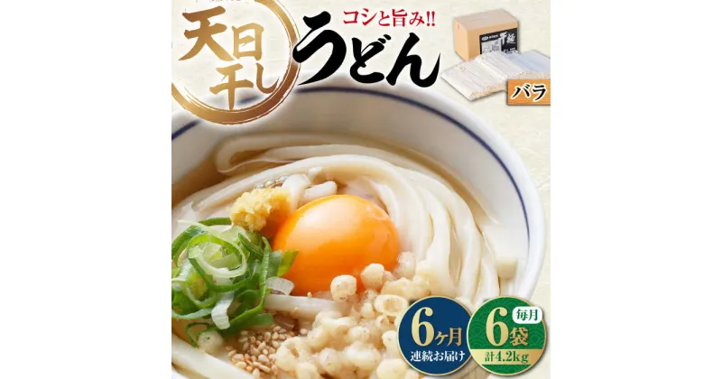 【ふるさと納税】【全6回定期便】完全天日干し製法！ 江田島のうどん たっぷりセット バラ 700g×6袋 麺 料理 簡単レシピ 鍋 和食 ギフト 広島県産 江田島市/迫製麺所[XAM017]