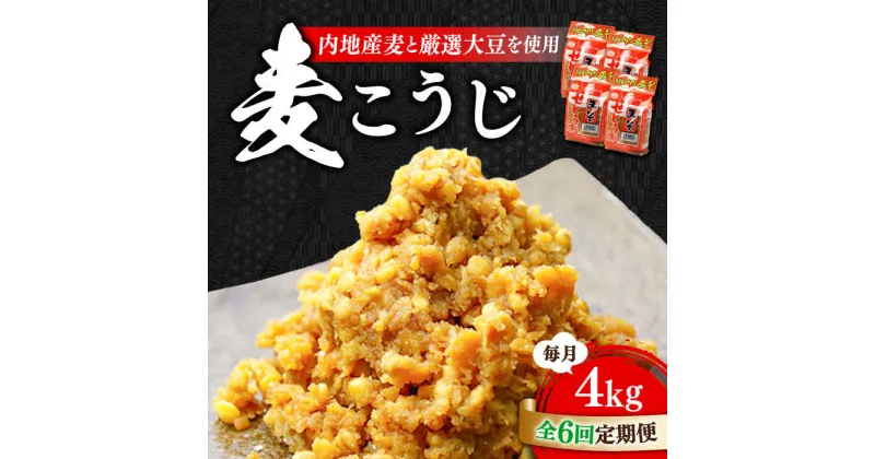 【ふるさと納税】【全6回定期便】毎日食べても飽きない！創業明治28年の伝統の味！ 田舎みそ（麦こうじ）1kg×4袋 安心 安全 料理 ごはん 朝食 酵素 発酵 簡単 レシピ 江田島市/瀬戸内みそ高森本店[XBW054]