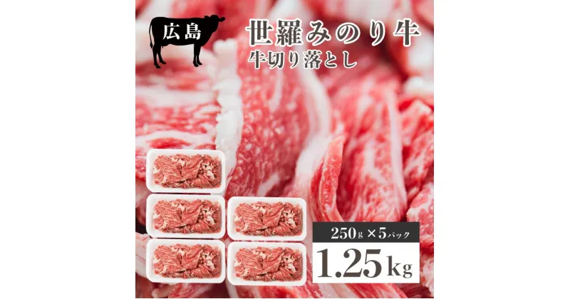 【ふるさと納税】広島県産「世羅みのり牛」切り落とし 合計1.25kg(250g×5パック) 国産牛 牛肉 お肉 小分け スライス 肉じゃが 冷凍 送料無料 A038-02