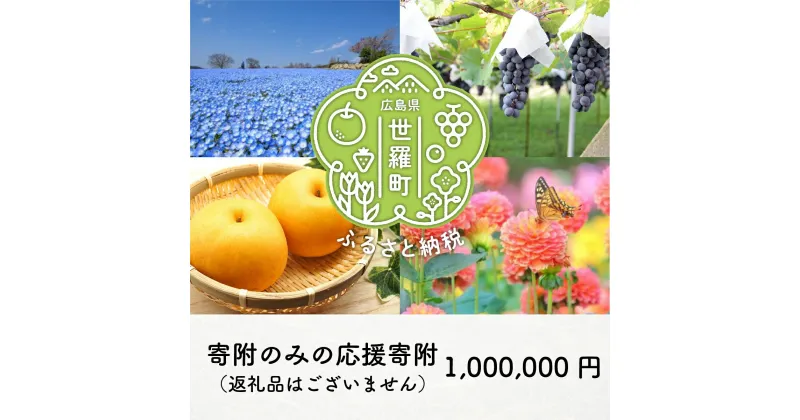 【ふるさと納税】世羅町への寄附 (返礼品はありません) 広島県 世羅町 返礼品なし 1口 1000000円 100万円 百万円 A101-13