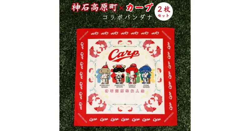 【ふるさと納税】神石高原町カープコラボバンダナ2枚セット 広島県 グッズ 送料無料 ご当地　神石高原町限定　carp