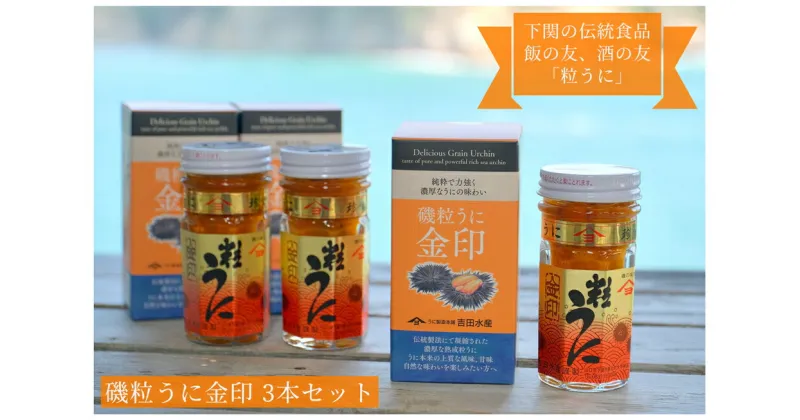 【ふるさと納税】 粒 うに 熟成 磯粒 ウニ 55g 3本 セット 常温 ギフト 贈答品 下関市 山口