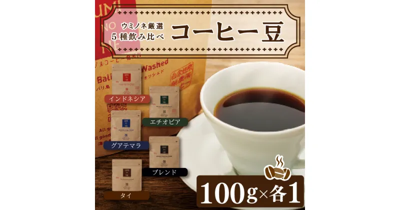 【ふるさと納税】 スペシャルティ コーヒー 5種 飲み比べ セット お取り寄せ ブレンド インドネシア エチオピア タイ グアテマラ 100g × 各1袋 新鮮 ギフト 下関市 山口