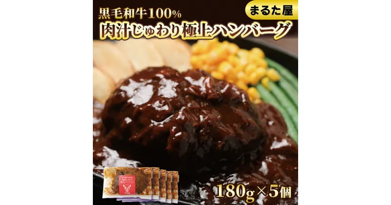 【ふるさと納税】 ハンバーグ 国産 黒毛 和牛 100% 180g × 5個 900g 小分け 真空パック 冷凍 まるた屋 下関 山口 肉特集