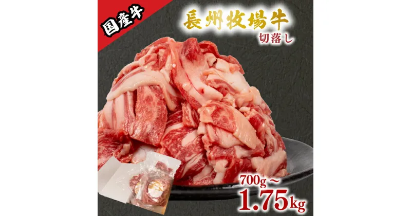 【ふるさと納税】 国産牛 切落とし 1.75kg 1.05kg 700g 選べる 牛肉 牛 うし 切り落とし 冷凍 小分け 便利 パック 赤身 牛赤身 脂身 夕食 昼食 惣菜 おかず カレー 牛丼 ビビンバ ハヤシライス 肉じゃが プルコギ 牛カレー 牛製品 便利な牛肉 牛パック 長州牧場 下関 山口