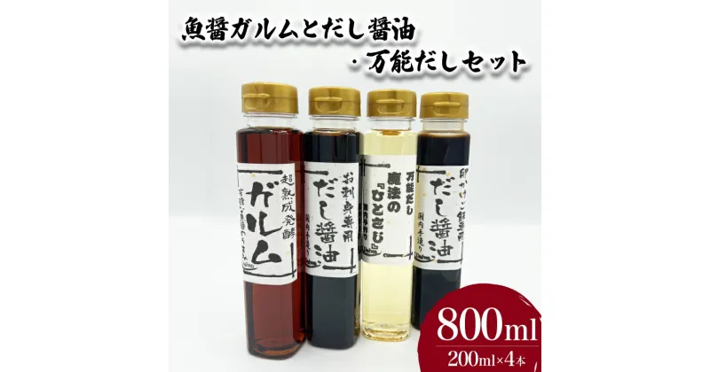 【ふるさと納税】 魚醤ガルム だし醤油 万能だし セット 計 4本 調味料 詰め合わせ 鮮魚 魚介 海鮮 海の幸 たまご 卵 玉子 卵かけご飯 魚醤 出汁 だし お手軽 便利 ごはんのお供 ご飯 お米 ギフト プレゼント 贈り物 長期保存 下関 山口