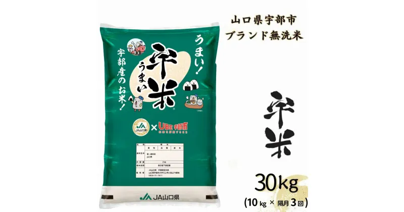 【ふるさと納税】 【令和6年度新米】【先行予約】【定期便】恋の予感　10kg（5kg×2袋）　隔月×3回（合計30kg）【無洗米】【宇米】※奇数月(2025年1月, 3月, 5月)にお届け 【米 お米 精米 国産米 山口県産米 宇部米 宇米 無洗米 ご飯 コメ ごはん ふっくら 恋の予感 定期便