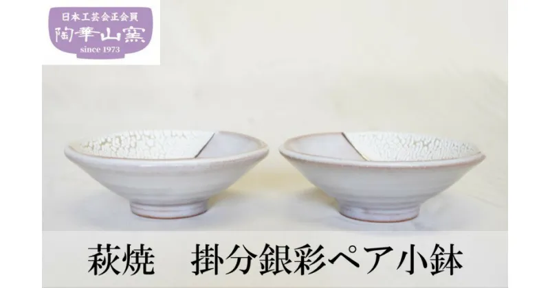 【ふるさと納税】萩焼 掛分銀彩ペア小鉢　 工芸品 食器 小皿 小鉢 ペア 和風