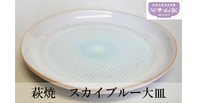 【ふるさと納税】萩焼 スカイブルー大皿　 工芸品 食器 大皿 皿 和風 デザート皿 プレート スカイブルー 山口県産 萩産