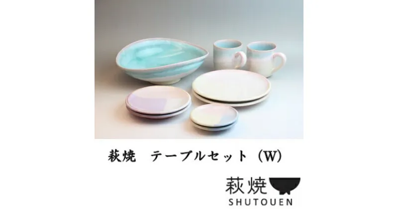 【ふるさと納税】萩焼　テーブルセット（W）　 工芸品 伝統的 生活 食器 素朴 柔らか 風合い 人気 彩り 陶器 お皿 コップ おしゃれ 手作り