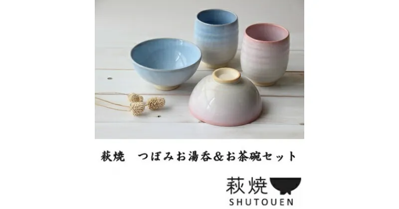 【ふるさと納税】萩焼　つぼみお湯呑＆お茶碗セット　 工芸品 伝統的 生活 食器 素朴 柔らか 風合い 人気 彩り 陶器 お皿 コップ おしゃれ 手作り