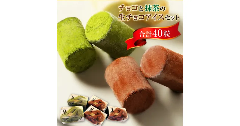 【ふるさと納税】チョコと抹茶の生チョコアイスセット 40粒 送料無料 生チョコ 抹茶 アイス アイスクリーム 個包装 食べ比べ スイーツ おやつ お菓子 デザート 詰め合わせ A016