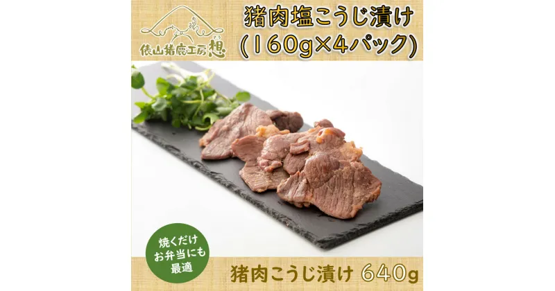 【ふるさと納税】ジビエ 猪肉 お手軽 調理 ヘルシー 俵山 「猪肉 塩こうじ漬け 640g」（160g×4パック）(1167)