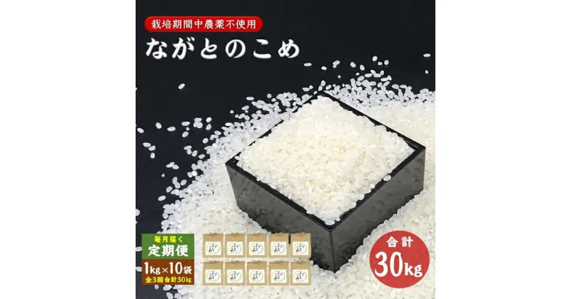 【ふるさと納税】定期便 ながとのこめ 白米 精米 1kg×10袋 毎月 全3回 合計30kg コシヒカリ こしひかり 長門市 令和6年度産(1613)