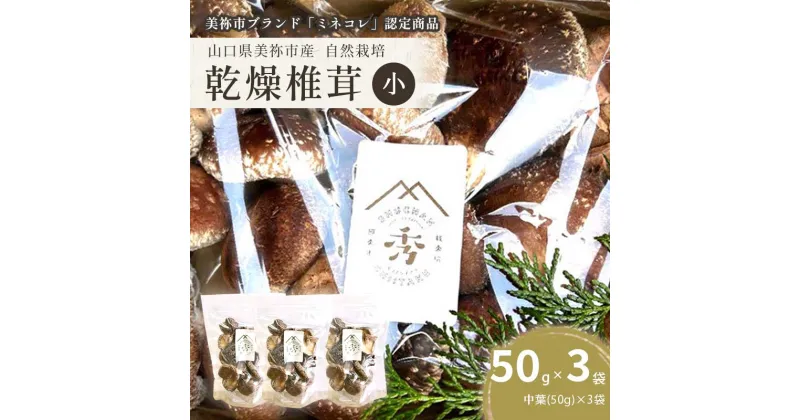 【ふるさと納税】 乾燥椎茸 食感も香りもおいしい 袋(小) 中葉(50g入り)×3袋セット ｜ 乾燥 椎茸 しいたけ きのこ キノコ 肉厚 和食 洋食 出汁 料理 中葉 山口県 山口 美祢市 美祢