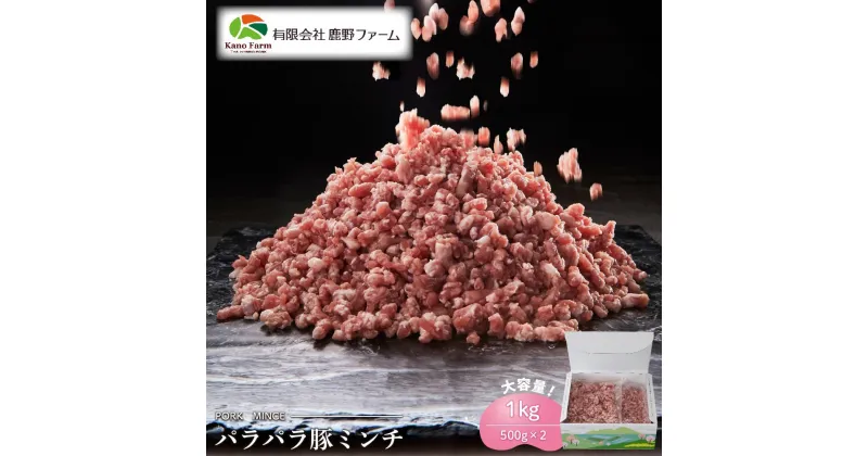 【ふるさと納税】鹿野ファーム パラパラ豚ミンチ 1kg（500g×2） | 肉 お肉 にく 食品 山口県産 人気 おすすめ 送料無料 ギフト