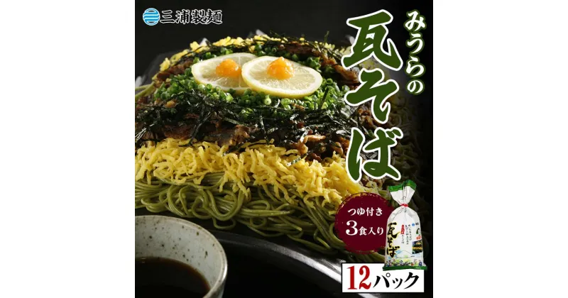 【ふるさと納税】みうらの瓦そば3食入り つゆ付き 12パックセット 蕎麦 そば 瓦そば つゆ セット 抹茶 蒸し麺 麺 麺類 食品 F6L-035