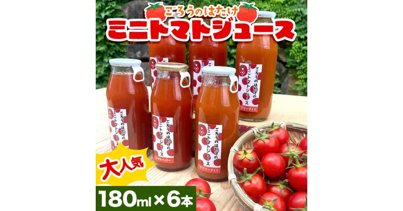 【ふるさと納税】大人気 ごろうのはたけ ミニトマトジュース 180ml×6本 トマト ミニトマト ジュース 野菜 ご当地 グルメ 飲料 ギフト 贈り物 F6L-647