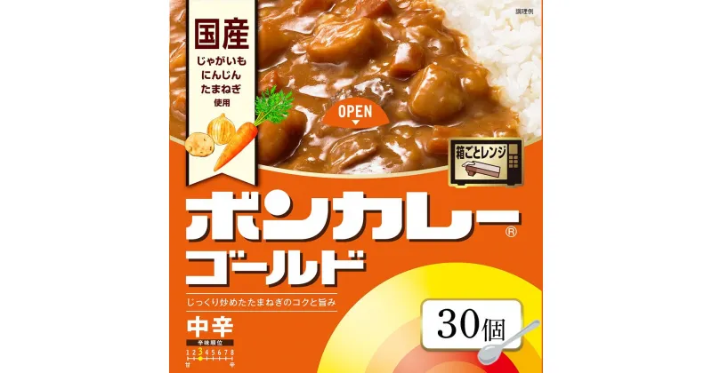 【ふるさと納税】ボンカレーゴールド ( 中辛 ) 30食 ( 各180g ) | インスタント レトルトカレー レトルト カレー 非常食 保存食 長期保存 防災食 備蓄食 災害用品 災害用保存食 防災グッズ 防災用品