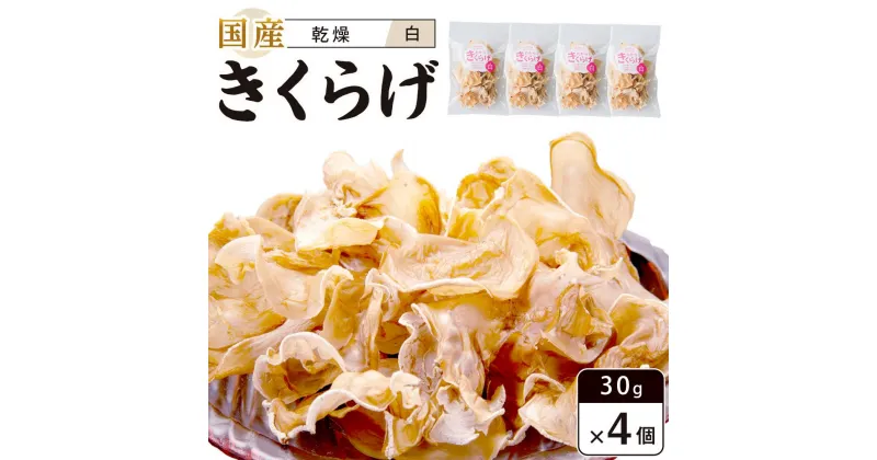 【ふるさと納税】国産乾燥きくらげ 白　30g×4個　