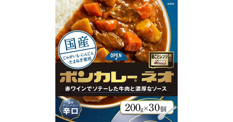 【ふるさと納税】ボンカレーネオ 濃厚デミスパイシー 辛口 (200g×30個 | インスタント レトルトカレー レトルト カレー 非常食 保存食 長期保存 防災食 備蓄食 災害用品 災害用保存食 防災グッズ 防災用品