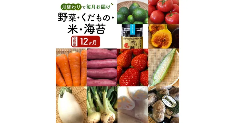 【ふるさと納税】【12ヶ月定期便】野菜 くだもの 米（月替わりで毎月お届け） | 野菜 やさい フルーツ 果物 くだもの お米 こめ 白米 食品 人気 おすすめ 送料無料