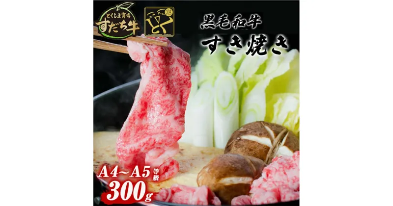 【ふるさと納税】黒毛和牛 すだち牛 300g すき焼き用 ｜ 赤身 国産 牛肉 冷凍 お肉 グルメ ギフト 和牛 霜降り カット 小分け