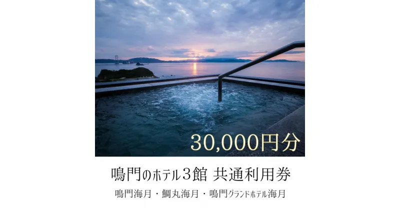 【ふるさと納税】鳴門のホテル3館（鳴門海月・鯛丸海月・鳴門グランドホテル海月）共通利用券（30,000円分） 人気 予約 旅行 宿泊 おすすめ 露天風呂 食事 観光 家族 カップル お土産 ホテル 徳島 鳴門 海水浴