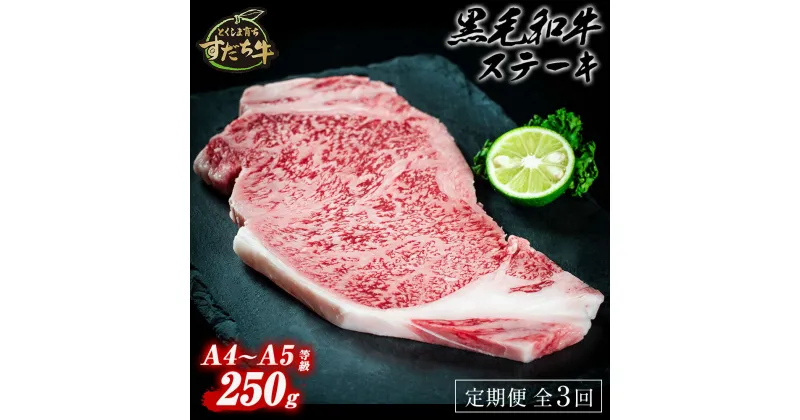 【ふるさと納税】 黒毛和牛 すだち牛 250g ステーキ用 定期便 3回お届け 計750g 赤身 国産 牛肉 冷凍 お肉 グルメ ギフト 和牛 霜降り カット 小分け