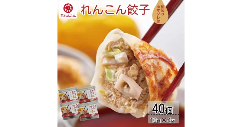 【ふるさと納税】秘伝のゆずダレ付 鳴門れんこん餃子 200g（20g×10個）×4袋 | 花れんこん 蓮根 レンコン 徳島 ハンバーグ レトルト おかず 惣菜 総菜