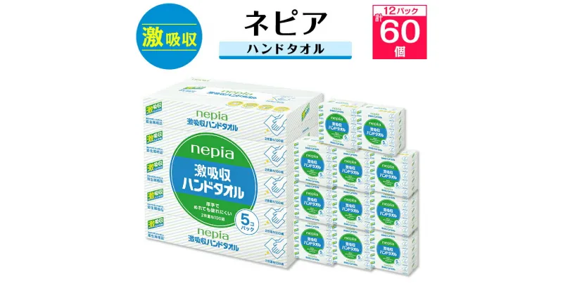 【ふるさと納税】 ネピア 激吸収 ハンドタオル 5個パック _ 送料無料 キッチンペーパー ペーパータオル 日用品 まとめ買い 生活用品 消耗品 【1237596】