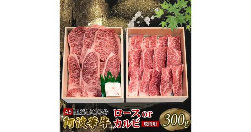 【ふるさと納税】 黒毛和牛 焼肉 300g ロース カルビ おまかせ A5等級 阿波華牛 和牛 高級 牛肉 ぎゅうにく 牛 肉 ビーフ ロース すきやき しゃぶしゃぶ 焼肉 BBQ アウトドア ギフト プレゼント 贈答 お取り寄せ グルメ おかず 惣菜 おつまみ 弁当 日用 冷凍 小分け 送料無料