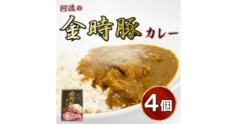 【ふるさと納税】 金時豚 カレー 4箱 (220g×4) レトルト 豚肉 ぶたにく 豚 ぶた ポーク 牛肉 ぎゅうにく 肉 にく 国産 カレーライス スパイス 調味料 ごはん ご飯 うどん スープ パン ラーメン 常温保存 おかず 惣菜 プレゼント お取り寄せ グルメ 送料無料 徳島県 阿波市