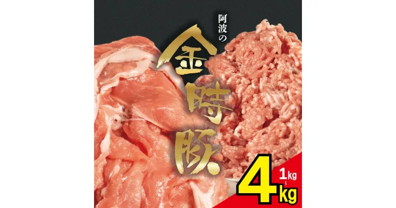 【ふるさと納税】 金時豚 豚肉 切り落とし ミンチ 選べるセット 1kg～4kg 国産 ぶたにく 豚 ぶた 肉 にく ポーク ひきにく 挽き肉 ブランド豚 小分け 真空パック 冷凍 赤身 豚こま 鍋 焼肉 惣菜 おかず おつまみ 弁当 日用 BBQ ギフト プレゼント 人気 おすすめ 送料無料